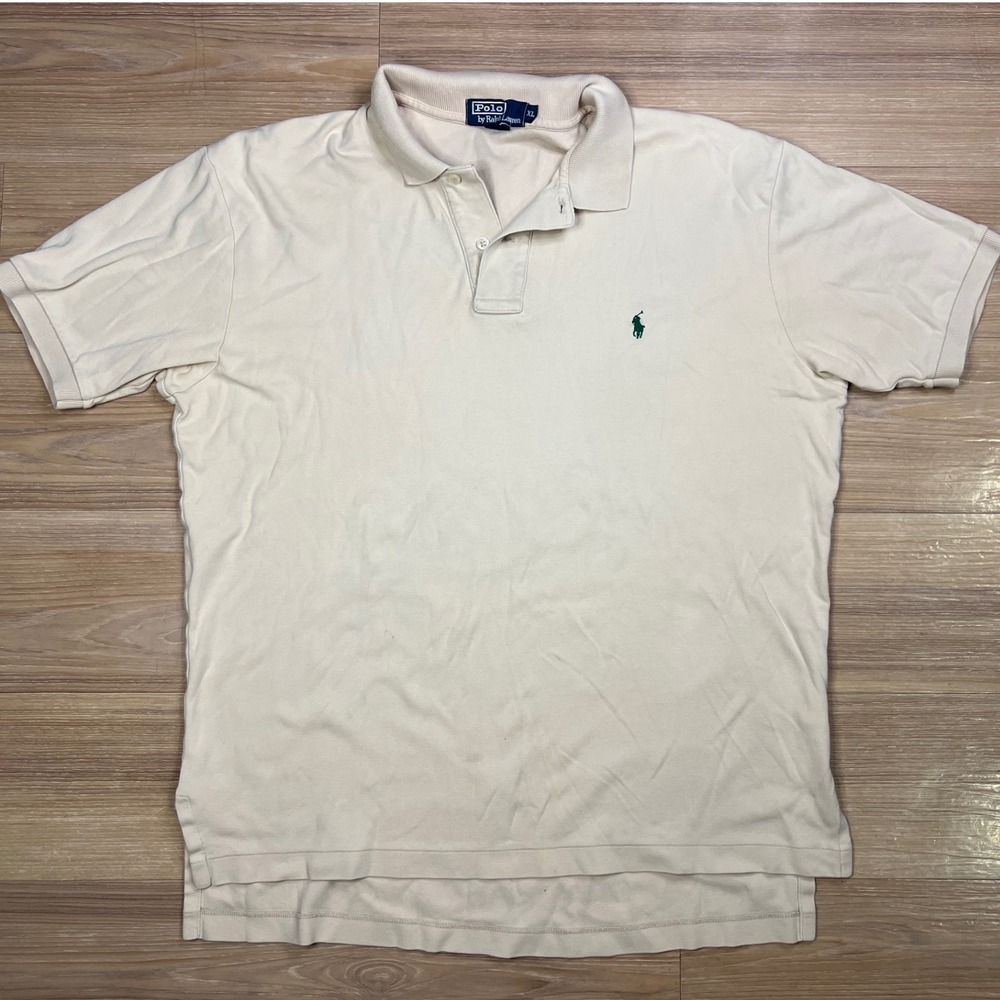 Polo Ralph Lauren Mens Polo Shirt Short Sleeve Embroidered Logo Beige XL